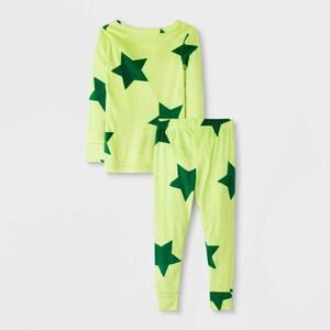 Cat & Jack Toddler Boys’ Green Stars Pajama Set 2T – New Without Tags